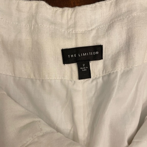 EUC The Limited White Linen Wide Leg Pants S 2 - Picture 3 of 8